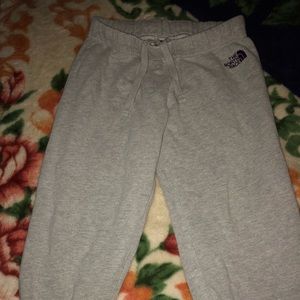 North face gray sweat pants